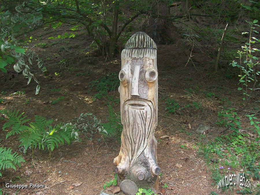 25- alcune sculture in legno, sul sentiero per il Lago dei Caprioli.jpg